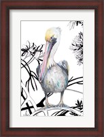 Framed Pelican on Branch I