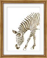 Framed Gold Zebra