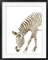 Framed Gold Zebra