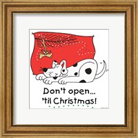 Framed 'Don't Open til Christmas I' border=