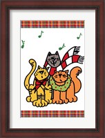 Framed Christmas Cat Jingles on Plaid