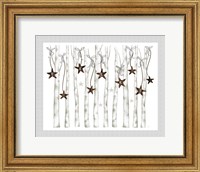 Framed Merry and Bright Birch Trees I