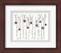 Framed Merry and Bright Birch Trees I