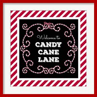 Framed Welcome to Candy Cane Lane