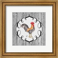 Framed 'Rooster on the Roost I' border=
