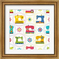 Framed 'Sew Excited Sewing Machine Circles' border=
