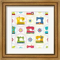 Framed Sew Excited Sewing Machine Circles