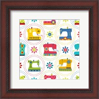 Framed Sew Excited Sewing Machine Circles