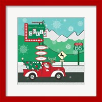 Framed 'Retro Santa Driving II' border=