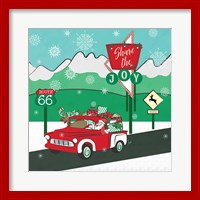 Framed 'Retro Santa Driving I' border=