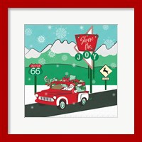 Framed 'Retro Santa Driving I' border=
