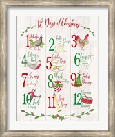 Framed 12 Days of Christmas sign