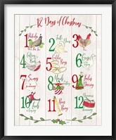 Framed 12 Days of Christmas sign