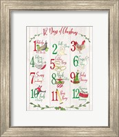 Framed 12 Days of Christmas sign