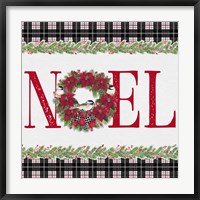 Framed Chickadee Christmas Red III Noel