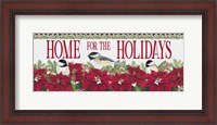 Framed Chickadee Christmas Red - Home for the Holidays horizontal