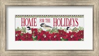 Framed Chickadee Christmas Red - Home for the Holidays horizontal