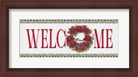 Framed Chickadee Christmas Red - Welcome