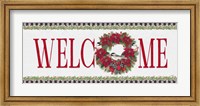 Framed Chickadee Christmas Red - Welcome
