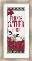 Framed Chickadee Christmas Red - Friends Gather vertical