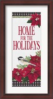 Framed Chickadee Christmas Red - Home for the Holidays vertical