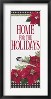 Framed Chickadee Christmas Red - Home for the Holidays vertical