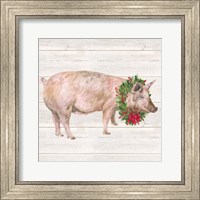 Framed Christmas on the Farm IV Pig