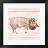 Framed Christmas on the Farm IV Pig