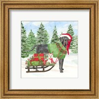 Framed 'Dog Days of Christmas II Sled with Gifts' border=