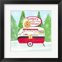Framed Food Cart Christmas IV Santas Milk and Cookies