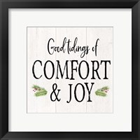 Framed 'Peaceful Christmas II Comfort and Joy black text' border=