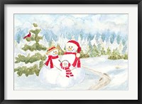 Framed Snowman Wonderland - Family Scene