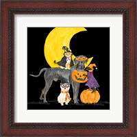 Framed Fright Night Friends II Dog with Pumpkin