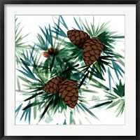 Framed Christmas Hinterland II Pine Cones