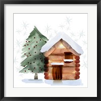 Framed Christmas Hinterland IV Tree & Cabin