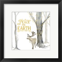 Framed 'Christmas Forest III Peace on Earth' border=