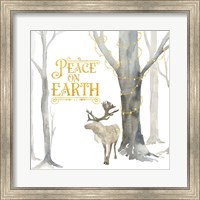 Framed 'Christmas Forest III Peace on Earth' border=
