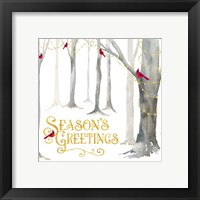 Framed 'Christmas Forest IV Seasons Greetings' border=