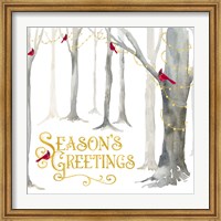 Framed Christmas Forest IV Seasons Greetings