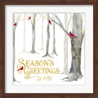 Framed Christmas Forest IV Seasons Greetings