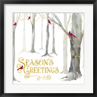 Christmas Forest IV Seasons Greetings Framed Print