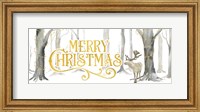 Framed Christmas Forest panel I-Merry Christmas