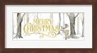 Framed Christmas Forest panel I-Merry Christmas