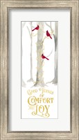 Framed Christmas Forest panel III-Comfort and Joy