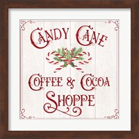 Framed 'Vintage Christmas Signs I-Candy Cane Coffee' border=