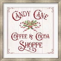 Framed Vintage Christmas Signs I-Candy Cane Coffee