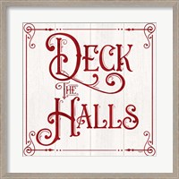 Framed 'Vintage Christmas Signs II-Deck the Halls' border=