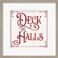 Framed 'Vintage Christmas Signs II-Deck the Halls' border=