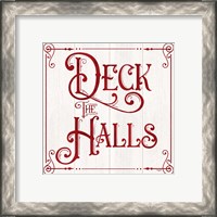 Framed 'Vintage Christmas Signs II-Deck the Halls' border=