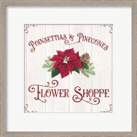 Framed 'Vintage Christmas Signs III-Flower Shoppe' border=